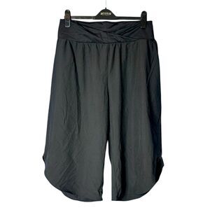 Halara Womens Black Breezeful High Waist Crossover Capri Pant Sz 16 Baggy Flowy